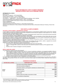 Foglio informativo Rendimax Carta di Debito