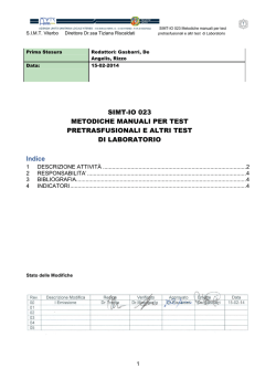 SIMT-IO 023 METODICHE MANUALI PER TEST