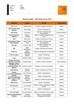 Student Angels &ndash; USI Career Forum 2014 Aziende Angel Studio