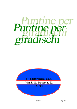 Catalogo fotografico puntine per giradischi