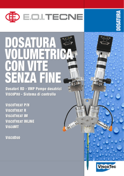 Dosatura volumetrica con vite senza fine