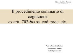 Slides Il procedimento sommario di cognizione ex artt. 702