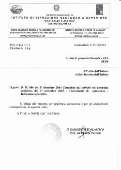 D. M. 886 del 1&deg; dicembre 2014 - home