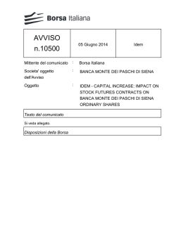 AVVISO n.10500 - Borsa Italiana