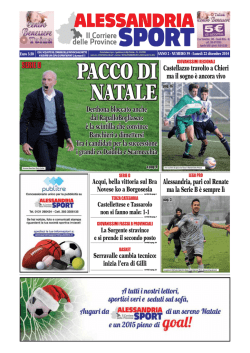 N° 39 – Alessandria Sport del 22/12/2014