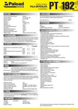Scheda Tecnica PT 192 - Palazzani Industrie SpA