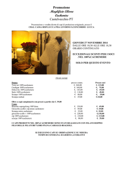 Promozione Maglificio Ellerre Cachemire Castelvecchio PT