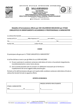 Modello di formulazione offerta per stage linguistico Winchester