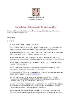 Febbraio 2014 - Associazione Italiana Studi Bizantini
