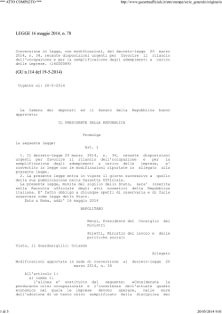 LEGGE 16 maggio 2014, n. 78 (GU n.114 del 19-5