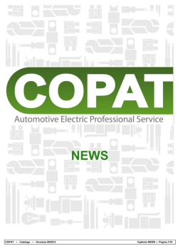 COPAT -- Catalogo -- Versione 09/2013 Capitolo NEWS --