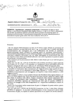 Liquidazione compensi componenti Commissione di gara ai sensi