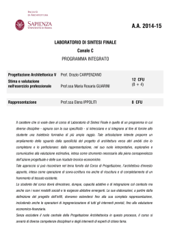 A.A. 2014-15 - Facolt&agrave; di Architettura