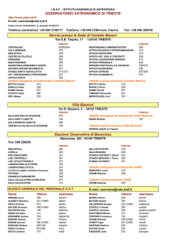Elenco Personale - Osservatorio Astronomico di Trieste