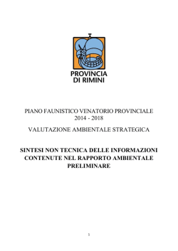 PFVP 2014/2018 - Sintesi non tecnica