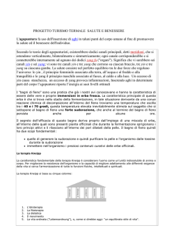 PROGETTO TURISMO TERMALE SALUTE E