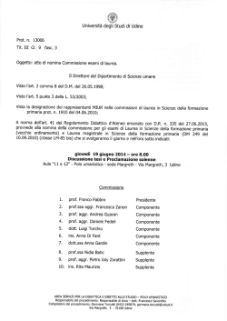 Commissione esame finale di laurea del 19 giugno 2014