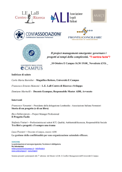 Il project management emergente _ Convegno Ecampus - PMI-NIC