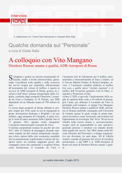 A colloquio con Vito Mangano, Direttore Risorse umane e