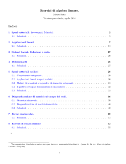 Esercizi di algebra lineare. Indice