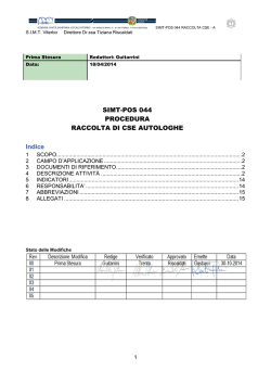 SIMT-POS 044 PROCEDURA RACCOLTA DI CSE