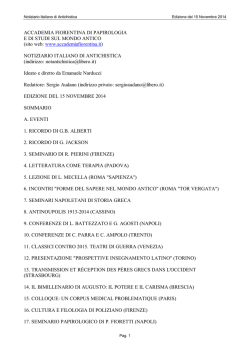 15 Novembre 2014 - Accademia fiorentina di papirologia e studi sul