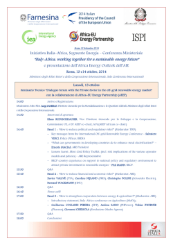 Italy-Africa, working together for a sustainable energy future