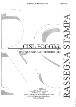 RASSEGNA STAMPA CISL FOGGIA 24/02/2014 1