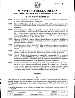 GRADUATORIE ATLETI MM - Ministero della Difesa