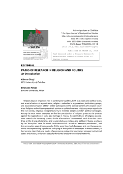 paths of research in religion and politics