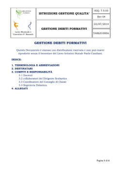GESTIONE DEBITI FORMATIVI - Liceo Artistico Paolo Candiani