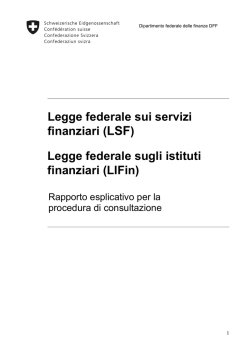 Legge federale sui servizi finanziari (LSF) Legge
