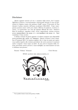 Disclaimer - Home page degli studenti di Matematica
