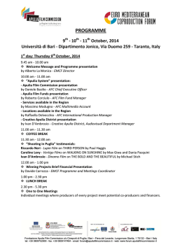 PROGRAMME - Apulia Film Commission