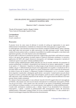 Esplorazione della multidimensionalit&agrave; metacognitiva mediante