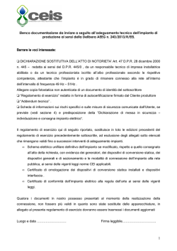 Documentazione da presentare per adeguamento
