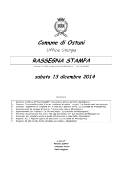 Comune di Ostuni RASSEGNA STAMPA