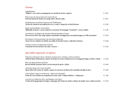 Men&ugrave; sera - Rifugio Delicatessen