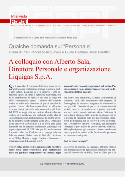 A colloquio con Alberto Sala, Direttore Personale e