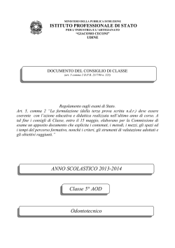 Documento del 15 maggio della classe 5&deg;AOD