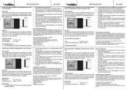 Page 1 No. 8543 Mini Equalizer 6S No. 8543 Mini Equalizer 6S