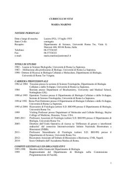 Curriculum vitae - Societ&agrave; Italiana di Fisiologia