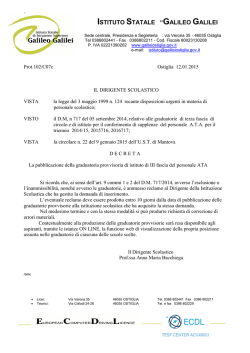 Decreto D.S. pubblicazione graduatorie provvisorie