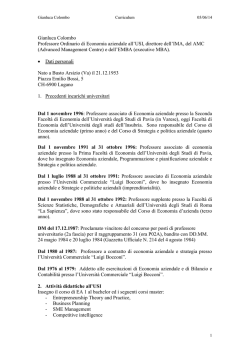 CV Consigliere CdA Prof. Gianluca Colombo