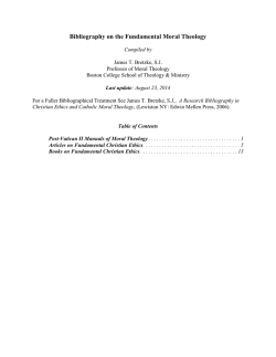 Bibliography on the Fundamental Moral Theology