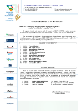 C.U. n° 504 - BF Aventi Diritto - Federazione Italiana Pallacanestro