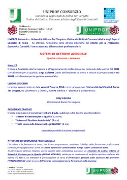 uniprof consorzio - Facoltà di Economia