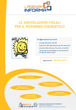 Le agevolazioni fiscali per il risparmio energetico