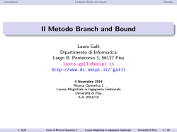 Il Metodo Branch and Bound - Dipartimento di Informatica