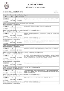 Elenco determinazioni dal n. 147 al n. 335 del 2014